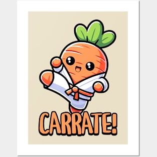 Carrate! Cute Karate Carrot Pun! Posters and Art